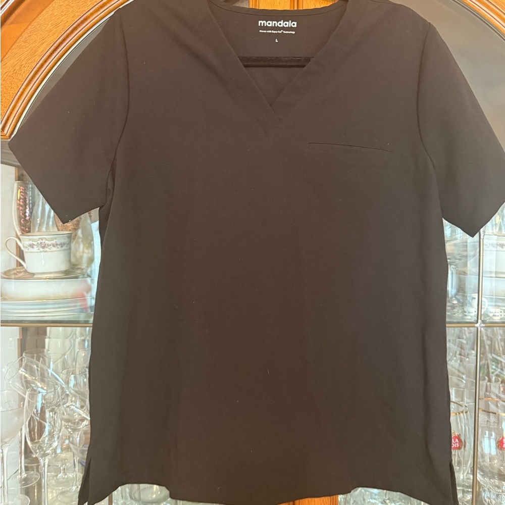 Women’s Mandala Black Scrub Top